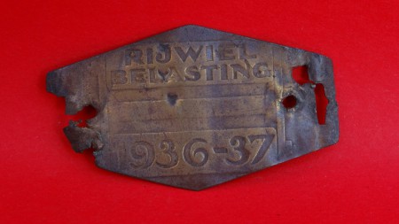 Rijwielbelasting plaatje 1936-1937