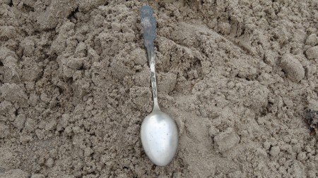 Verzilverde kinder lepel 