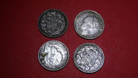 10 cent 1938 & 1941 vuil (zilver)